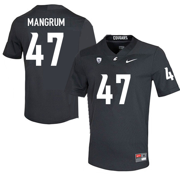 Washington State Cougars #47 Okoye Mangrum College Football Jerseys Sale-Charcoal